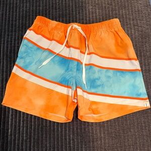 Chubbies NWOT Men’s Swim Trunks - Orange and Blue Stripes 5.5 inseam size M